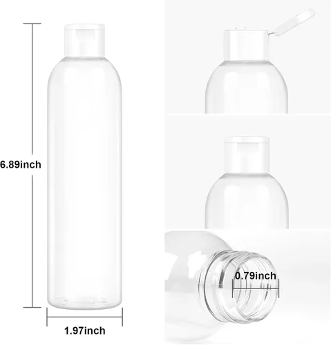 Miniatura 2 de 6 Pack 8 oz Travel Squeeze Bottles with Flip Caps Refillable Empty Plastic Containers for Toiletries Shampoo Lotions Oils