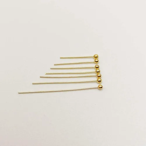 Miniatura 3 de Chenkou Craft Surtido de 700 pines de cabeza de bola de latón de tamaño mixto para fabricación de joyas (oro, mezcla)
