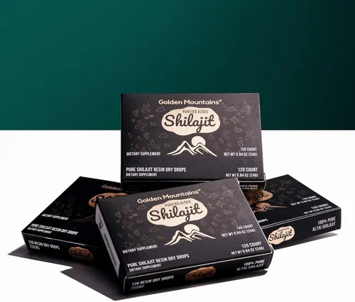 Miniatura 4 de Siberian Green Gotas secas Shilajit Pure de alta calidad Altai Golden Mountains - 120 unidades (200 mg) Auténtico certificado de seguridad y calidad