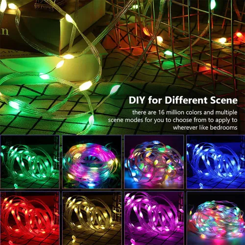 Miniatura 2 de DC12V WS2811/WS2812 Cadena de luces de píxeles de guijarro Seed Pixel Roll 1000LEDS 50m Cadena de luces de hadas 5cm de separación para decoración