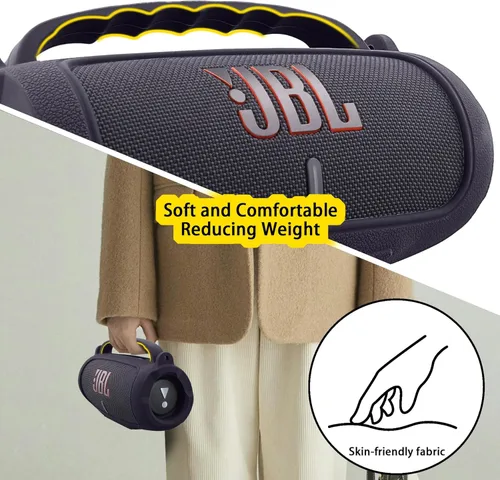 Miniatura 6 de co2CREA Funda de silicona para altavoz Bluetooth portátil impermeable JBL Charge 5, funda suave de viaje portátil con correa para el hombro, funda