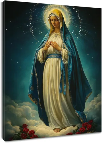 Miniatura 8 de LB Lienzo decorativo para pared, diseño de ángel y paraíso de Cristo Jesús en el cielo, impresiones en lienzo cristianas para sala de estar