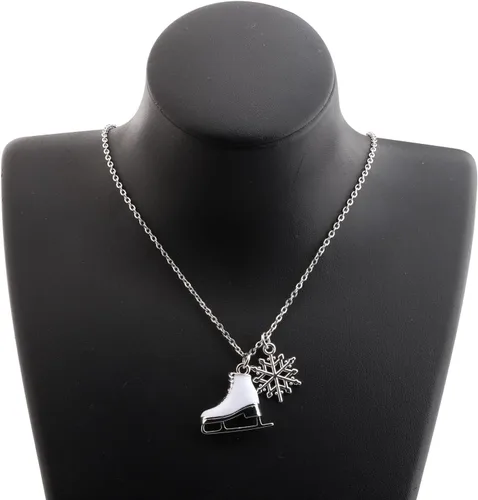 Miniatura 5 de Llavero de patinaje sobre hielo, diseño de patinaje artístico esmaltado, color blanco, para patinar, regalo para los amantes del patinaje