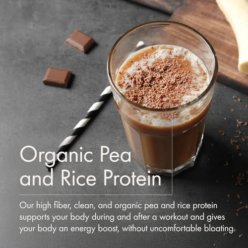 Miniatura 7 de WelleCo Proteína de chocolate en polvo a base de plantas, mezcla de arroz integral orgánico y guisantes, 0.56 oz de proteína por porción, suplemento