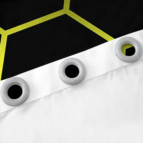 Miniatura 28 de Feelyou - Cortinas de ventana en forma de panal, tema geométrico hexagonal con luces de neón verdes, para chicos adolescentes y hombres, elegante