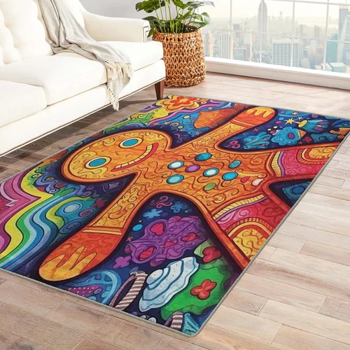 Miniatura 32 de Alfombra de oso de 2 x 3 pies, alfombra de Navidad para entrada, sala de estar, dormitorio, alfombra de animales salvajes, decoración de habitación