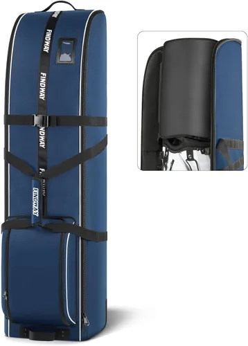 Miniatura 9 de findway Bolsa de viaje de golf para aerolíneas 900D resistente Oxford Golf Funda de viaje con ruedas, funda de viaje de golf con forro protector