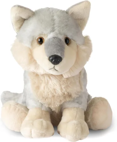 Miniatura 2 de The Petting Zoo Peluche de lobo, regalos para niños, animales salvajes del zoológico Onez, juguete de peluche de lobo gris de 12 pulgadas