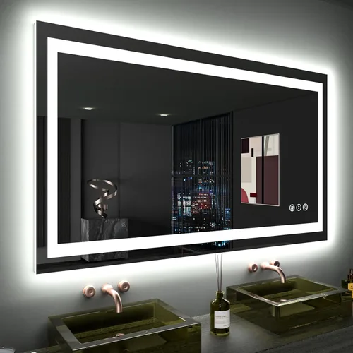 Miniatura 33 de LOAAO Espejo de Baño LED de 40"X32" con Luces, Antivaho, Regulable, Retroiluminación RGB + Iluminación Frontal, Espejo de Tocador de Baño