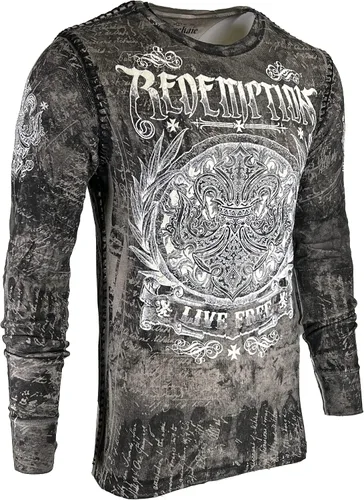Miniatura 4 de Archaic by Affliction - Camisa térmica para hombre, color gris blindado, Gris
