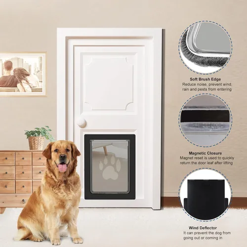 Miniatura 8 de CEESC Puerta Grande para Perros para Mascotas de Hasta 100 lb, Puerta para Mascotas Resistente a la Intemperie para Gatos y Perros, Duradera, Panel