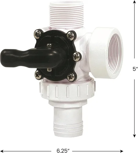 Miniatura 5 de HydroTools - Válvula de bola estándar de 3 vías para piscina y spa, 6.25 pulgadas