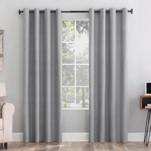 Sun Zero Columbia - Paquete de 2 paneles de cortinas térmicas con ojales, 100 % opacas, ahorro de energía, 50 x 63 pulgadas, color plateado Gris