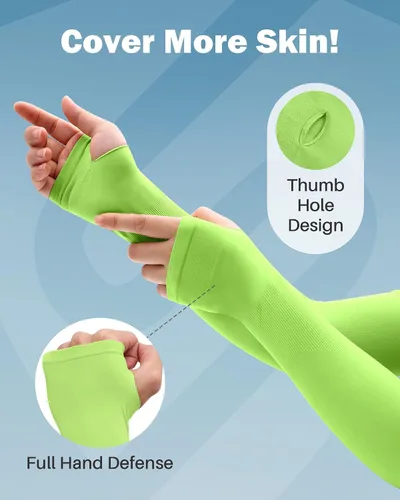 Miniatura 14 de Mangas para brazo, para hombres o mujeres. Para calentar o refrescar. Guantes de Compresión con factor de protección de los rayos ultravioleta UPF
