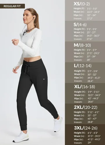 Miniatura 6 de BALEAF Pantalones deportivos con forro polar para mujer, pantalones de senderismo de cintura alta, resistentes al agua, pantalones térmicos de esquí