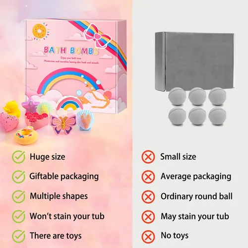 Miniatura 7 de Juego de 9 bombas de baño XXL con juguetes sorpresa para niños, juego de regalo de cumpleaños para niñas y niños, regalo ideal para el día