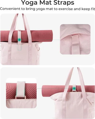 Miniatura 18 de BAGSMART Bolsa de mano para mujer con cremallera, bolsa de gimnasio con compartimentos, bolsa de trabajo para enfermera, baile, bolsa de yoga
