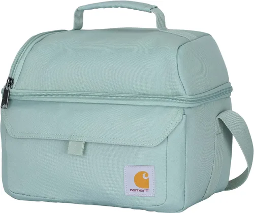 Miniatura 13 de Carhartt Lonchera con dos compartimentos para 12 latas, duradera, totalmente aislada, para mujeres y hombres, lonchera grande (negro)