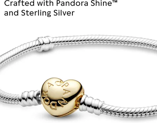 Miniatura 3 de PANDORA Jewelry Moments Heart Clasp Snake Chain Charm Bracelet