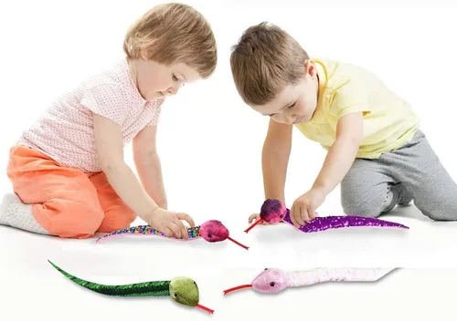 Miniatura 5 de ArtCreativity Juguetes de serpiente de lentejuelas para niños, felpa con lentejuelas que cambian de color, suministros de fiesta de la selva