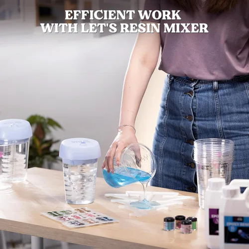 Miniatura 7 de LET'S RESIN Vasos mezcladores de resina, 45 piezas de 32 oz (1000ml) con 2 escalas, vaso mezclador de pintura preciso con guantes protectores, vasos