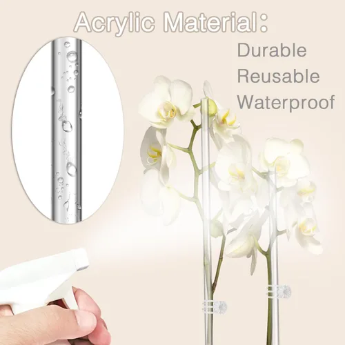 Miniatura 4 de Estacas para Plantas, Palos para Plantas 20 PCS Estacas de Soporte Acrílico Transparente para Plantas, 16 Pulgadas Estacas de Orquídea de Tallo