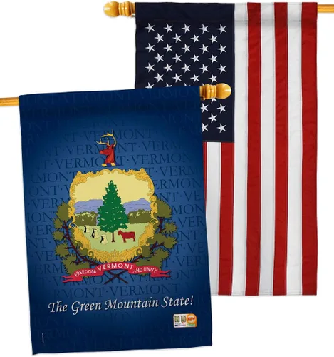 Miniatura 5 de Banderas de Estados Vermont House Pack Regional Estados Unidos Territorios Americanos República País Particular Área Pequeña Decorativa Patio Banner