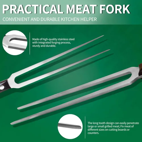 Miniatura 9 de FULLHI Juego de 17 piezas de cuchillos de carnicero y chef, incluye funda, cuchillo de cocina de acero de alto carbono, espiga completa, cuchillo