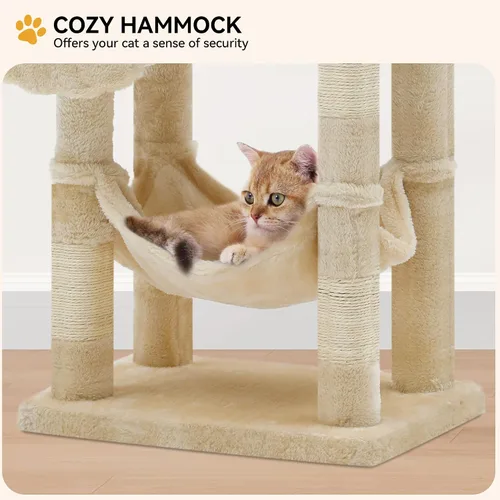 Miniatura 3 de YITAHOME Árbol para gatos de varios niveles de 44 pulgadas para gatitos de interior, muebles para gatos con postes para rascar, perca de felpa