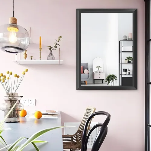 Miniatura 5 de Amorho Espejo de Baño Negro, Espejos de Pared de 24x30 Pulgadas con Marco de Metal Grueso para Sobre el Fregadero, Dormitorio, Sala de Estar