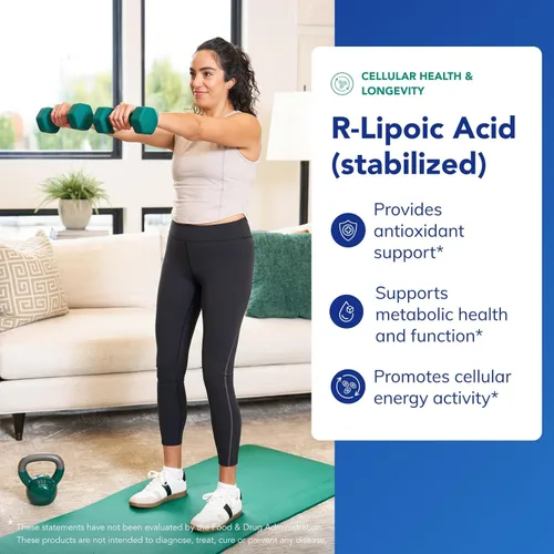 Miniatura 3 de Pure Encapsulations Ácido R-lipoico (estabilizado) Suplemento hipoalergénico con protección antioxidante mejorada y apoyo metabólico* 60 cápsulas