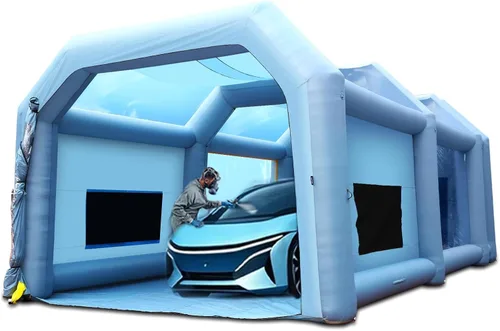 Miniatura 9 de VEVOR - Carpa inflable para pintar coches y camiones, gran refugio portátil con dos sopladores de alta potencia de 950W+1100W, refugio de pintura