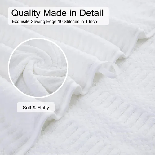Miniatura 6 de Juego de 8 toallas de baño extragrandes blancas - 2 toallas de baño extra grandes, 2 toallas de mano, 4 paños - 600GSM suaves, altamente Blanco