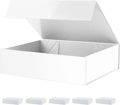 Miniatura 39 de PACKHOME Caja de regalo de 11.5 x 8 x 2.5 pulgadas, caja resistente para camisas con tapa magnética para múltiples ocasiones (negro brillante)