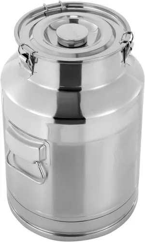 Miniatura 15 de Cubo de acero inoxidable de 28 litros y 7.4 galones para leche y vino con tapa sellada, resistente (28L)