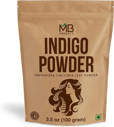 Miniatura 4 de MB Herbals Polvo índigo de 8 onzas / 8.01 oz (0.5 libras) Índigo 100% puro cultivado orgánicamente de Tamilnadu India Sin conservantes sin
