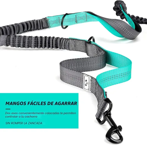 Miniatura 5 de SHINE HAI Correa retráctil para perro sin manos con dobles elásticos para 2 perros, riñonera con cinturón ajustable para la cintura, correa