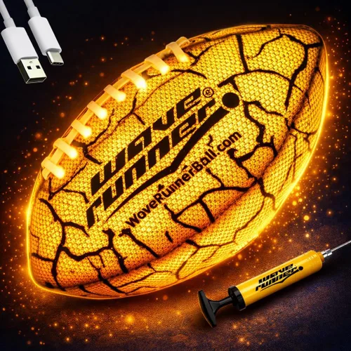 Miniatura 9 de Wave Runner Balón de fútbol LED impermeable que brilla en la oscuridad para niños, adolescentes y adultos - Fútbol iluminado incluye bomba