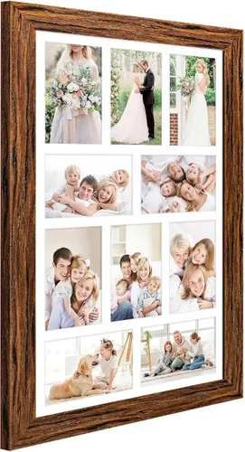 Miniatura 726 de Marcos de Fotos Collage de 13.5X15.5 con 7 Aberturas para Fotos de 4X6, Marco de Fotos Múltiples con Paspartú para Decoración de Pared, Grano