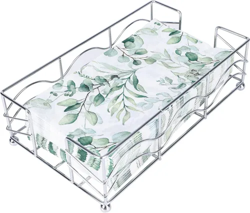 Miniatura 10 de Servilletero plano, elegante servilletero de metal de acero inoxidable para cocina y mesa de comedor, moderno servilletero cuadrado para servilletas