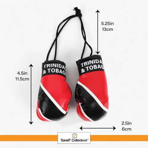 Miniatura 5 de SandT Collection Guantes de boxeo pequeños con bandera del país - Guantes de boxeo para colgar Trinidad y Tabago