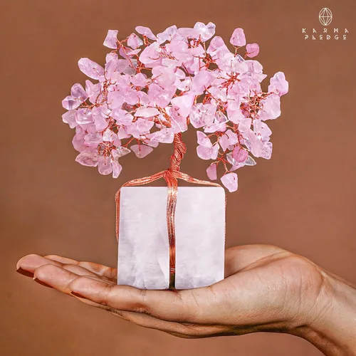 Miniatura 7 de Árboles de cristal de cuarzo rosa para decoración del hogar, decoración de escritorio de oficina, cristales curativos de chakras y piedra para Base