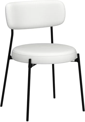 Miniatura 4 de DUHOME Silla de comedor de 2, sillas de comedor acolchadas sin brazos con patas de metal negro, silla auxiliar moderna con respaldo de mediados