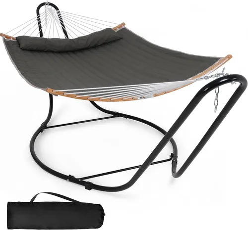 Miniatura 10 de SUNCREAT Hamacas Hamaca Portátil para Exteriores con Soporte, Capacidad de 475 libras, Hamaca Doble Resistente con Soporte Incluido, Patente