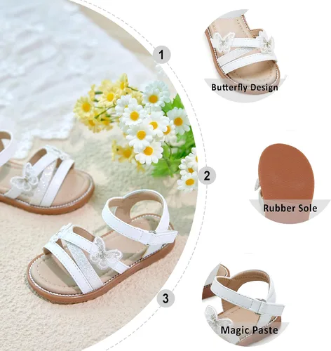 Miniatura 7 de Otter MOMO Sandalias planas de princesa con punta abierta para niñas con suela cómoda para verano