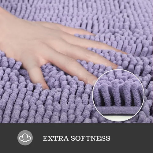 Miniatura 2 de Yeaban Juego de alfombras de baño lavanda de 2 piezas (20 x 32 pulgadas y 17 x 24 pulgadas), tapetes de baño de felpilla gruesa Alfombras de baño