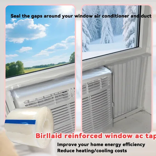 Miniatura 5 de Birllaid Cinta de Sellado Transparente para Ventanas contra el Clima, 3 Pulgadas x 55 Yardas (165 Pies), Cinta de Sellado de Aislamiento para Aire