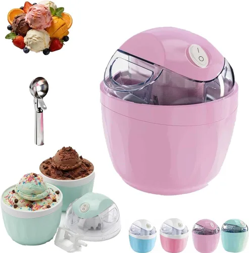 Miniatura 8 de Pequeña máquina de helados para el hogar, máquina de helados personal para yogur congelado casero, helado y sorbete, mini máquina de helados