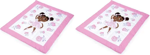 Miniatura 13 de Little Muffincakes Zhara Manta acolchada para niños pequeños, estampado de bailarina y flores, 42.0 x 34.0 pulgadas, 18 meses en adelante, rosa