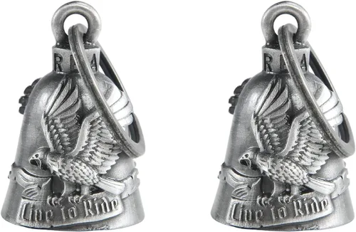 Miniatura 6 de 【Paquete de 2】 Campanas de motocicleta para motociclista Guardián de montar campanas con colgador, accesorio de motocicleta o llavero para buena